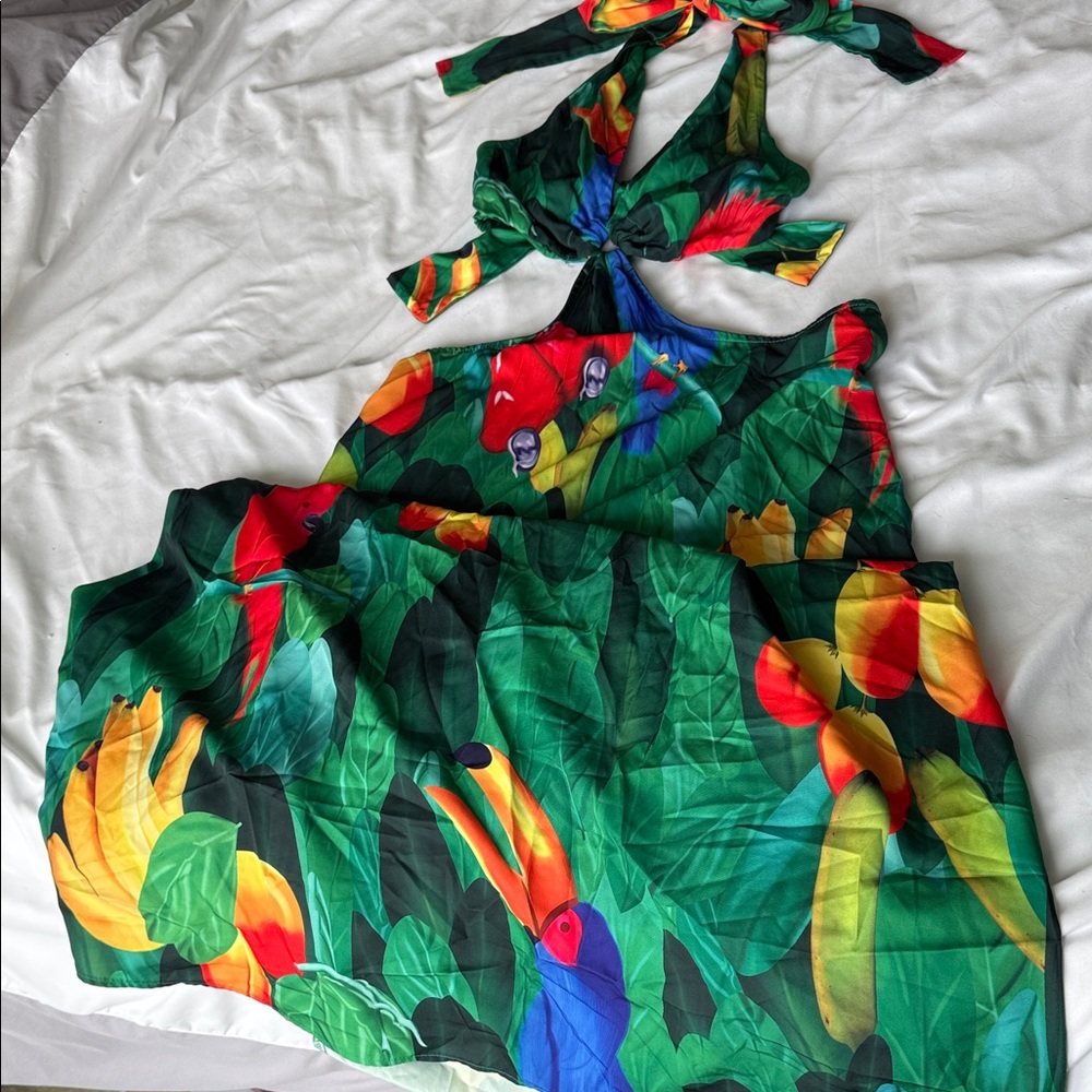 Colorful Bird One Piece Dress